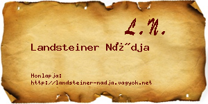 Landsteiner Nádja névjegykártya